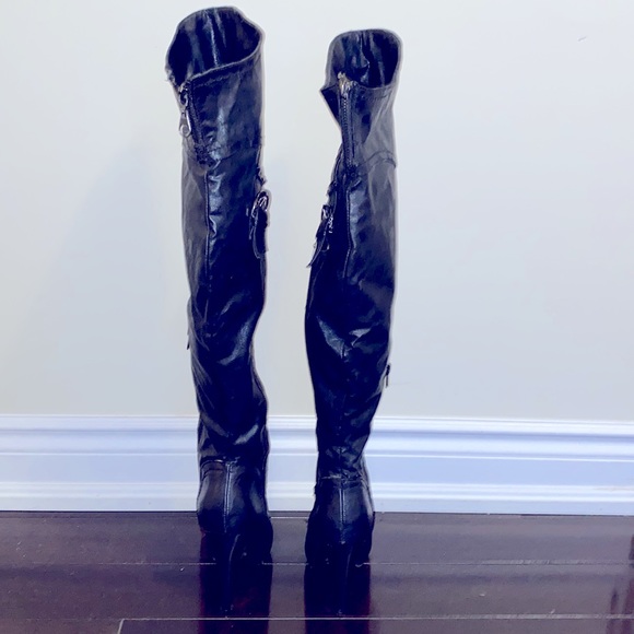 Over knee Guess high heels Modern black boot - Picture 5 of 8